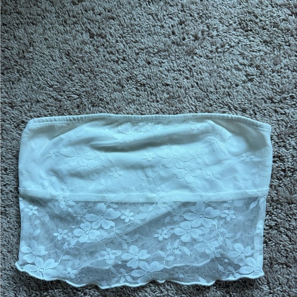 White Lace Bandeau Top - Picture 1 of 2